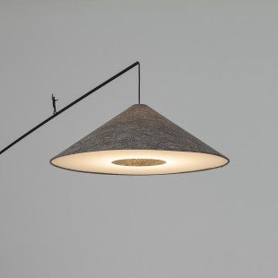 Lampa podłogowa z abażurem na wysięgniku Poise A szara Nowodvorski