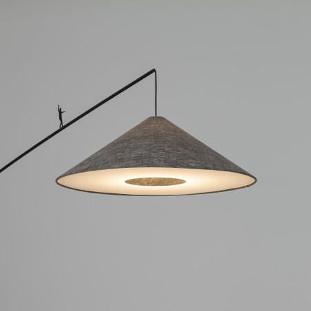 Lampa podłogowa z abażurem na wysięgniku Poise A szara Nowodvorski