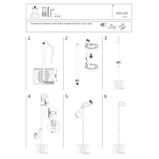 Wysoka lampa zewnętrzna stojąca Pole LED 3000K 220/260cm grafitowa Nowodvorski