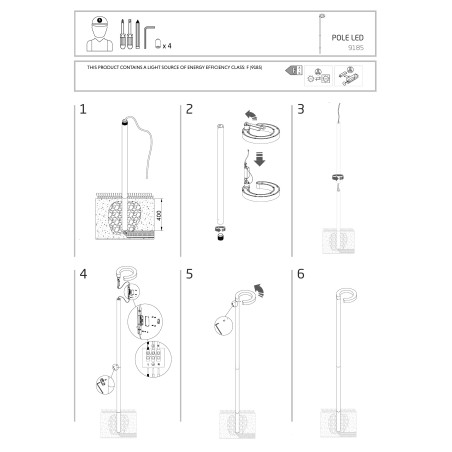 Wysoka lampa zewnętrzna stojąca Pole LED 3000K 220/260cm grafitowa Nowodvorski
