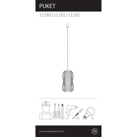 Lampa wisząca bambusowa Puket 26cm Nowodvorski