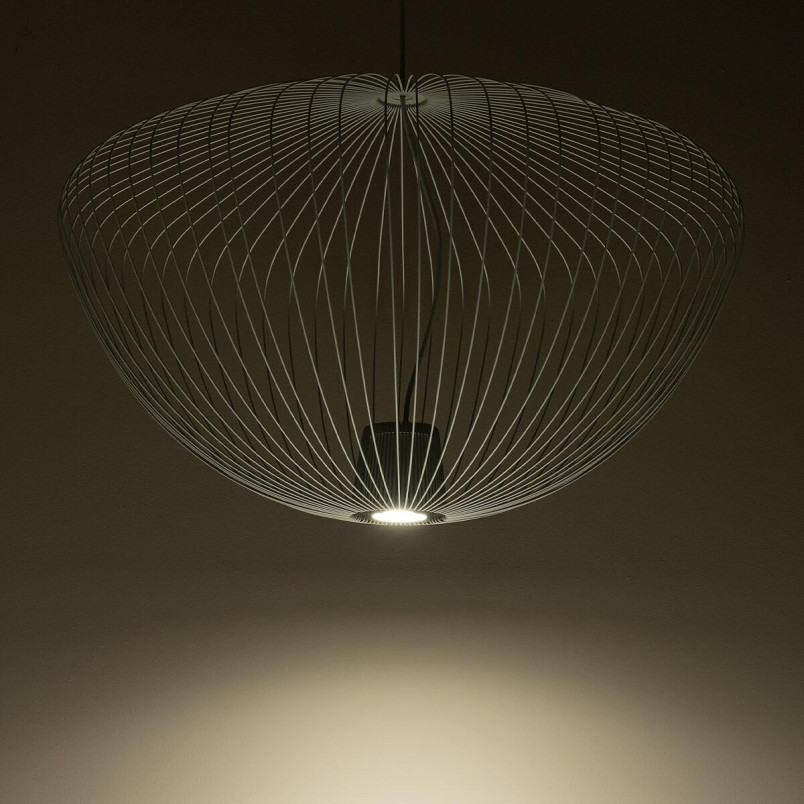 Lampa wisząca druciana Pumpkin 70cm jedwabisty szary Nowodvorski