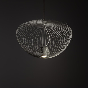 Lampa wisząca druciana Pumpkin 54,5cm jedwabisty szary Nowodvorski