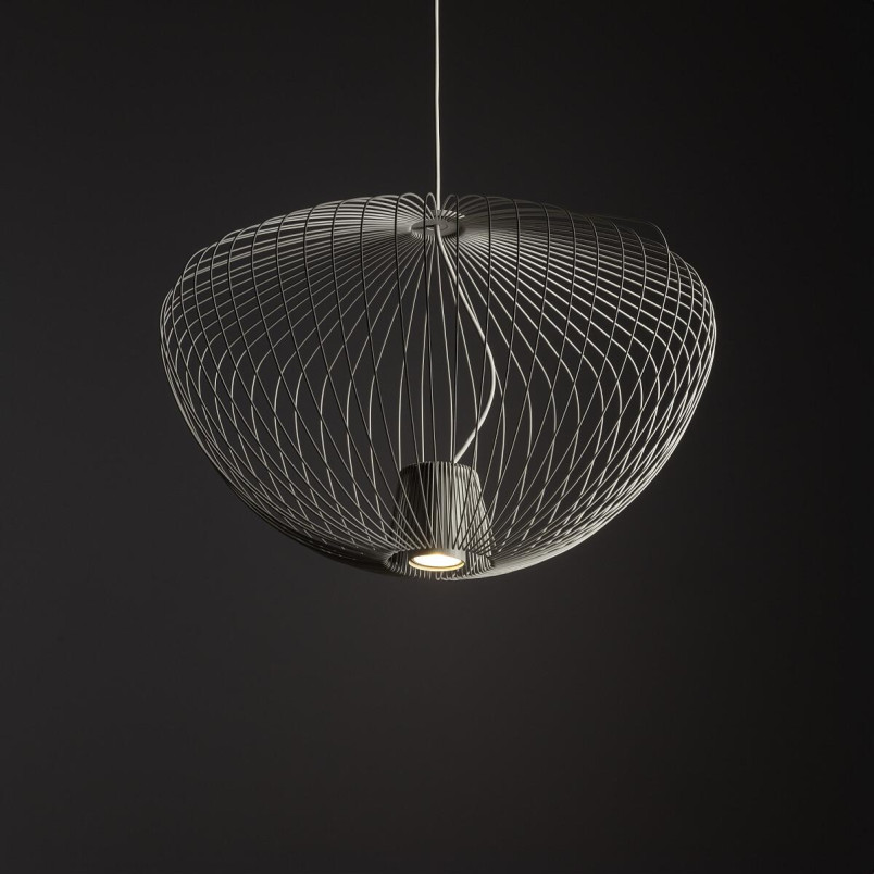 Lampa wisząca druciana Pumpkin 54,5cm jedwabisty szary Nowodvorski