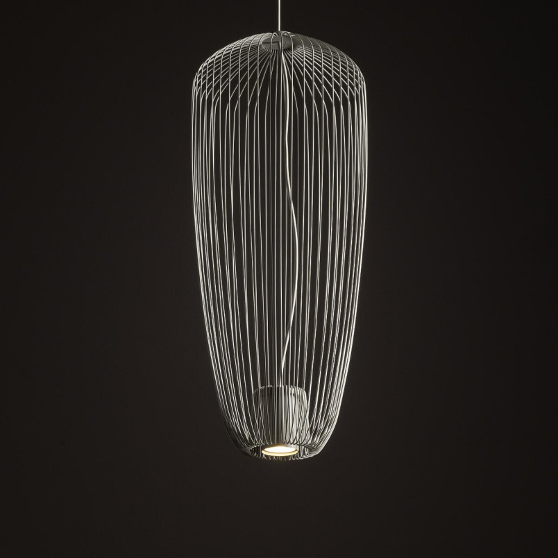 Lampa wisząca druciana Pumpkin 27cm jedwabisty szary Nowodvorski