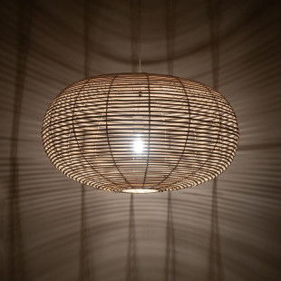 Lampa wisząca rattanowa z dużym kloszem Rattan 79cm Nowodvorski