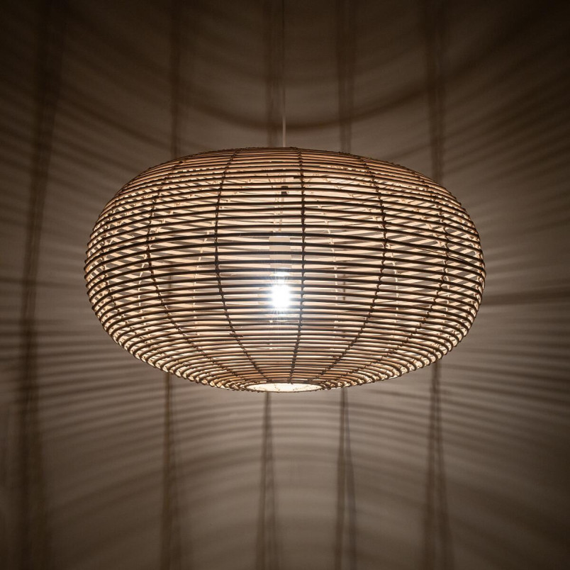 Lampa wisząca rattanowa z dużym kloszem Rattan 79cm Nowodvorski