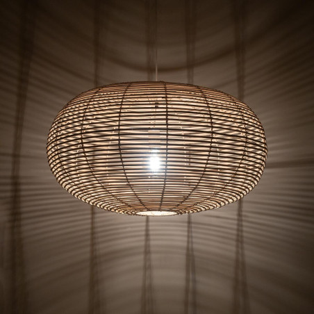Lampa wisząca rattanowa z dużym kloszem Rattan 79cm Nowodvorski