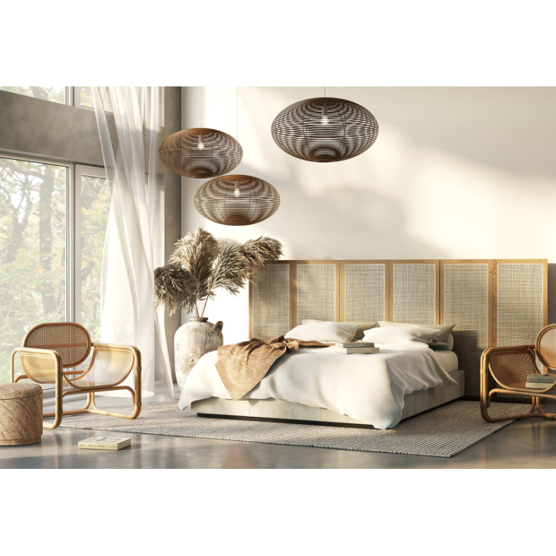 Lampa wisząca rattanowa z dużym kloszem Rattan 79cm Nowodvorski