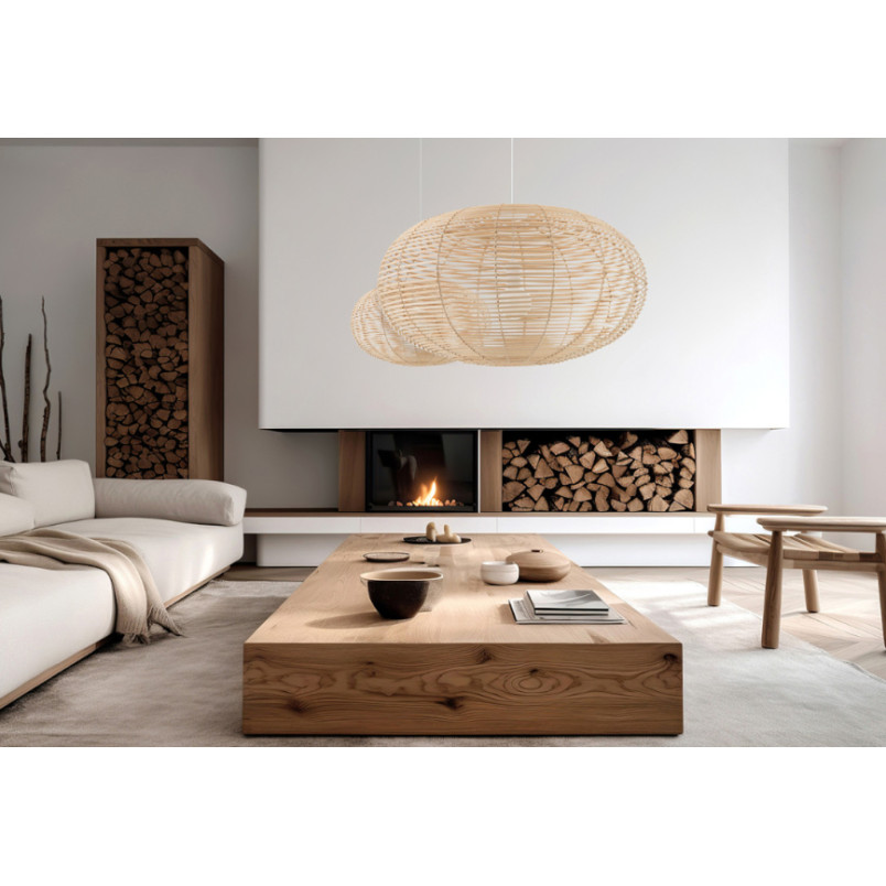 Lampa wisząca rattanowa z dużym kloszem Rattan 60cm Nowodvorski