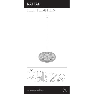 Lampa wisząca rattanowa z dużym kloszem Rattan 60cm Nowodvorski