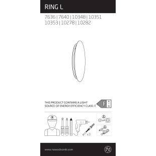 Kinkiet okrągły Ring LED 3000K 35cm czarny Nowodvorski