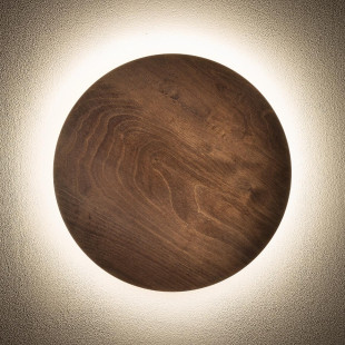 Kinkiet okrągły ze sklejki Ring Timber 35cm LED 3000K ciemne drewno Nowodvorski