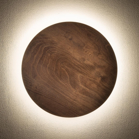 Kinkiet okrągły ze sklejki Ring Timber 35cm LED 3000K ciemne drewno Nowodvorski