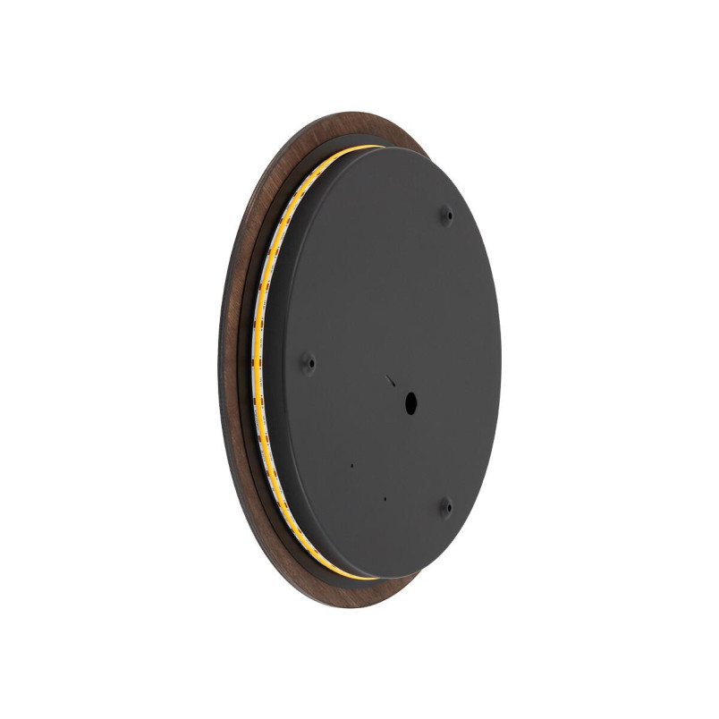 Kinkiet okrągły ze sklejki Ring Timber 35cm LED 3000K ciemne drewno Nowodvorski