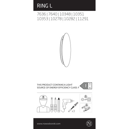 Kinkiet okrągły ze sklejki Ring Timber 35cm LED 3000K ciemne drewno Nowodvorski