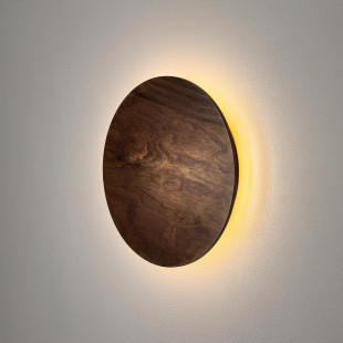 Kinkiet okrągły ze sklejki Ring Timber 25cm LED 3000K ciemne drewno Nowodvorski