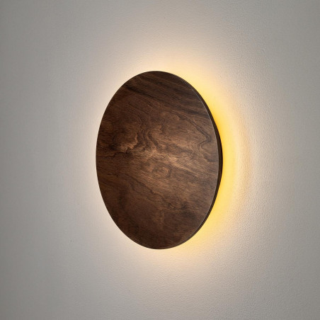 Kinkiet okrągły ze sklejki Ring Timber 25cm LED 3000K ciemne drewno Nowodvorski
