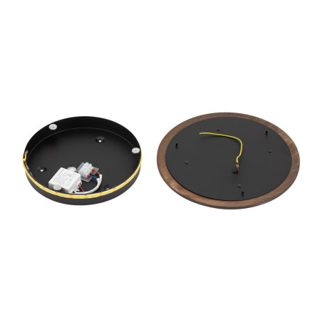 Kinkiet okrągły ze sklejki Ring Timber 25cm LED 3000K ciemne drewno Nowodvorski