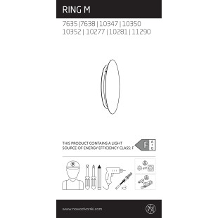 Kinkiet okrągły ze sklejki Ring Timber 25cm LED 3000K ciemne drewno Nowodvorski