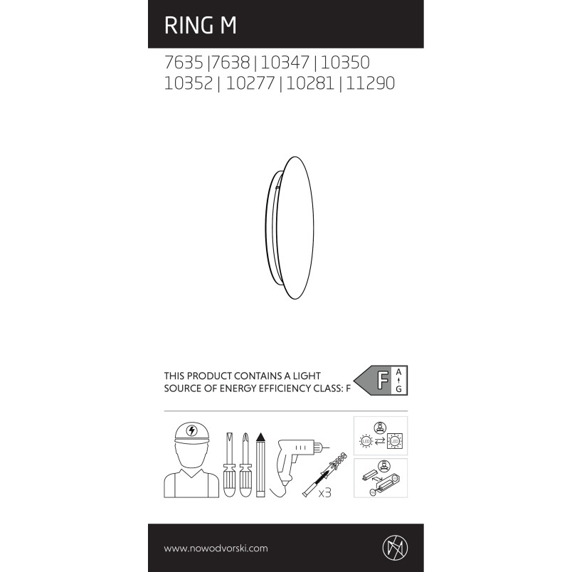 Kinkiet okrągły ze sklejki Ring Timber 25cm LED 3000K ciemne drewno Nowodvorski