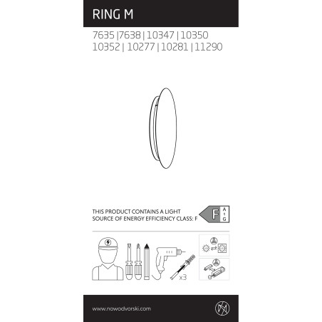 Kinkiet okrągły ze sklejki Ring Timber 25cm LED 3000K ciemne drewno Nowodvorski