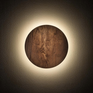 Kinkiet okrągły ze sklejki Ring Timber 15cm LED 3000K ciemne drewno Nowodvorski