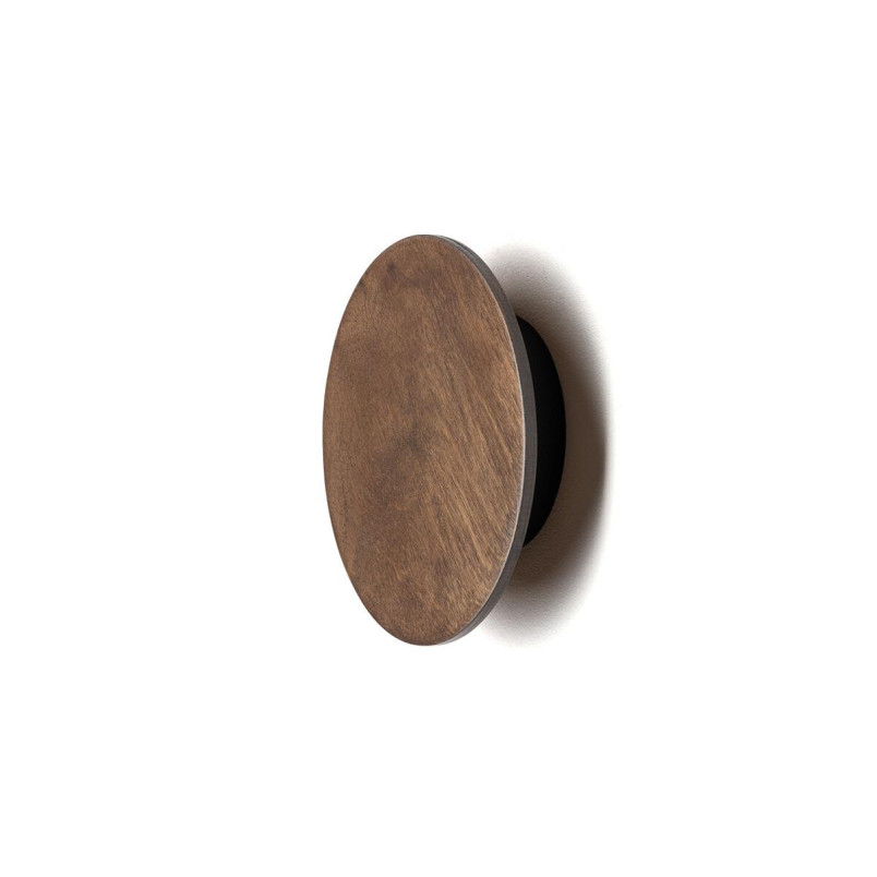 Kinkiet okrągły ze sklejki Ring Timber 15cm LED 3000K ciemne drewno Nowodvorski