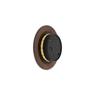 Kinkiet okrągły ze sklejki Ring Timber 15cm LED 3000K ciemne drewno Nowodvorski