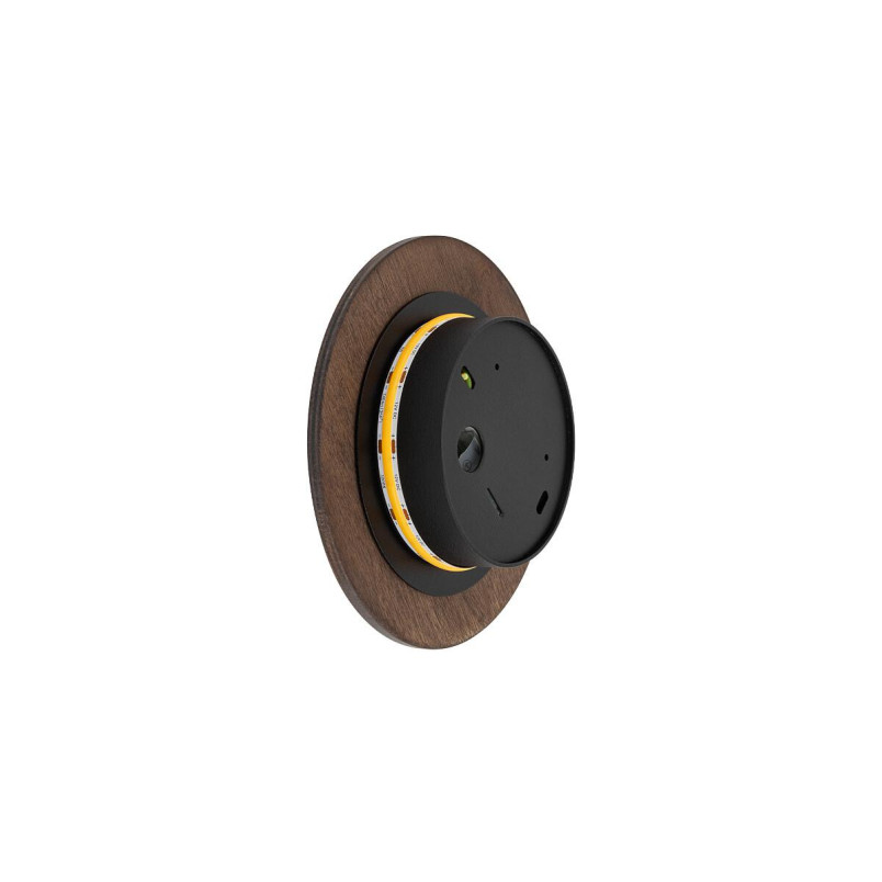 Kinkiet okrągły ze sklejki Ring Timber 15cm LED 3000K ciemne drewno Nowodvorski