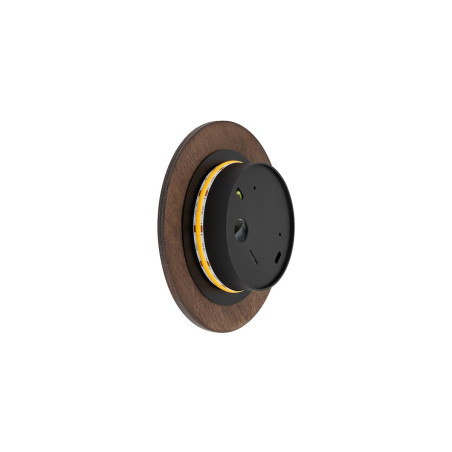 Kinkiet okrągły ze sklejki Ring Timber 15cm LED 3000K ciemne drewno Nowodvorski