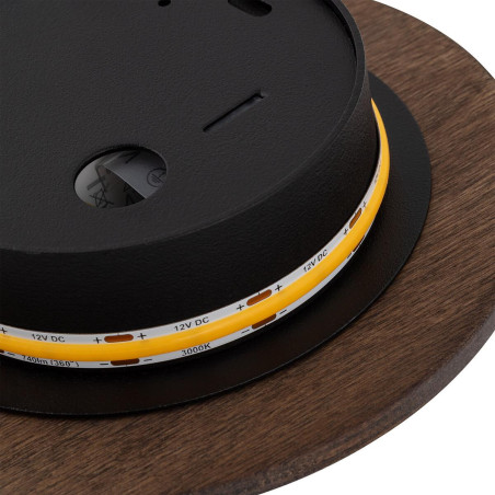 Kinkiet okrągły ze sklejki Ring Timber 15cm LED 3000K ciemne drewno Nowodvorski