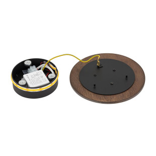 Kinkiet okrągły ze sklejki Ring Timber 15cm LED 3000K ciemne drewno Nowodvorski