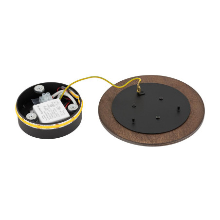 Kinkiet okrągły ze sklejki Ring Timber 15cm LED 3000K ciemne drewno Nowodvorski