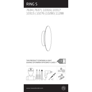 Kinkiet okrągły ze sklejki Ring Timber 15cm LED 3000K ciemne drewno Nowodvorski