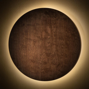 Kinkiet okrągły ze sklejki Ring Timber 50cm LED 3000K ciemne drewno Nowodvorski