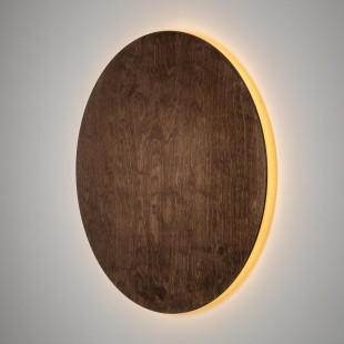 Kinkiet okrągły ze sklejki Ring Timber 50cm LED 3000K ciemne drewno Nowodvorski