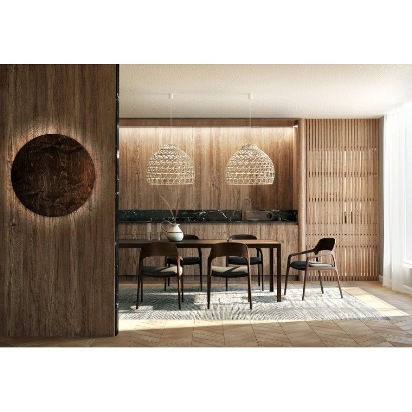 Kinkiet okrągły ze sklejki Ring Timber 50cm LED 3000K ciemne drewno Nowodvorski