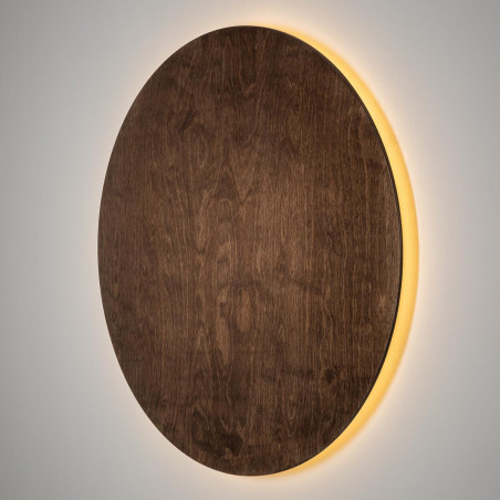 Kinkiet okrągły ze sklejki Ring Timber 75cm LED 3000K ciemne drewno Nowodvorski