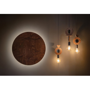 Kinkiet okrągły ze sklejki Ring Timber 75cm LED 3000K ciemne drewno Nowodvorski