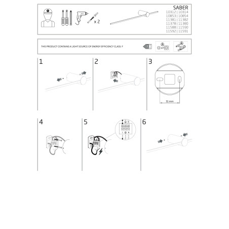 Kinkiet podłużny minimalistyczny Saber LED 80cm 3000K biały Nowodvorski