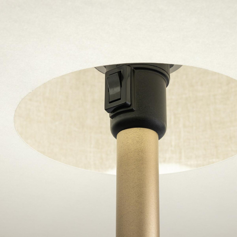 Lampa podłogowa klasyczna z abażurem Santana 163cm kremowy / szczotkowane złoto  Nowodvorski