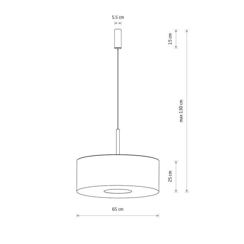 Lampa wisząca z abażurem Santana 65cm kremowa Nowodvorski