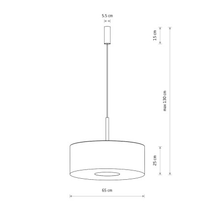 Lampa wisząca z abażurem Santana 65cm kremowa Nowodvorski