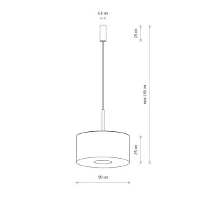 Lampa wisząca z abażurem Santana 50cm kremowa Nowodvorski