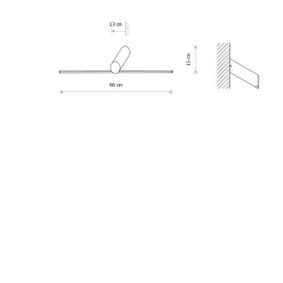 Kinkiet podłużny minimalistyczny Slash 66cm LED 3000K czarny Nowodvorski
