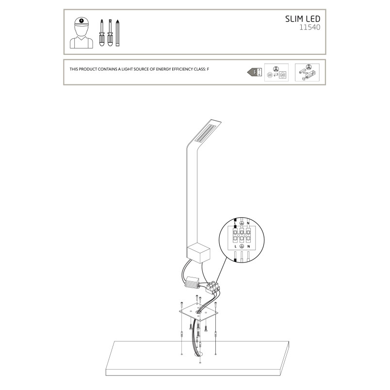 Lampa ogrodowa stojąca Slim 80cm LED 3000K czarna Nowodvorski