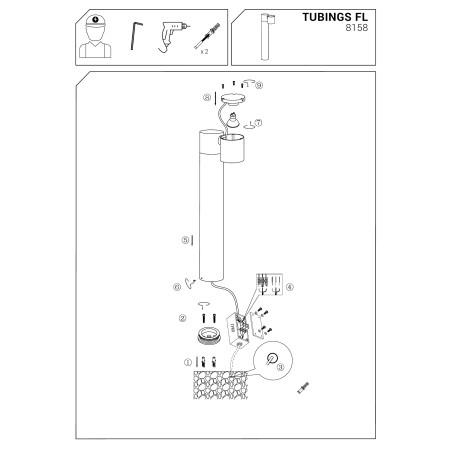 Lampa zewnętrzna stojąca Tubings 55cm czarna Nowodvorski