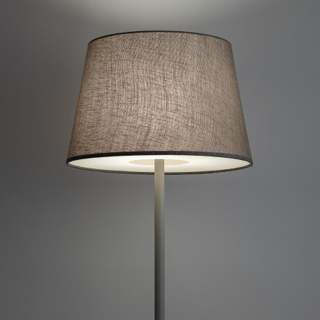 Lampa podłogowa ze stożkowym abażurem Tutoia 163cm beż / jedwabny szary Nowodvorski
