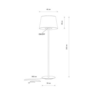 Lampa podłogowa ze stożkowym abażurem Tutoia 163cm beż / jedwabny szary Nowodvorski